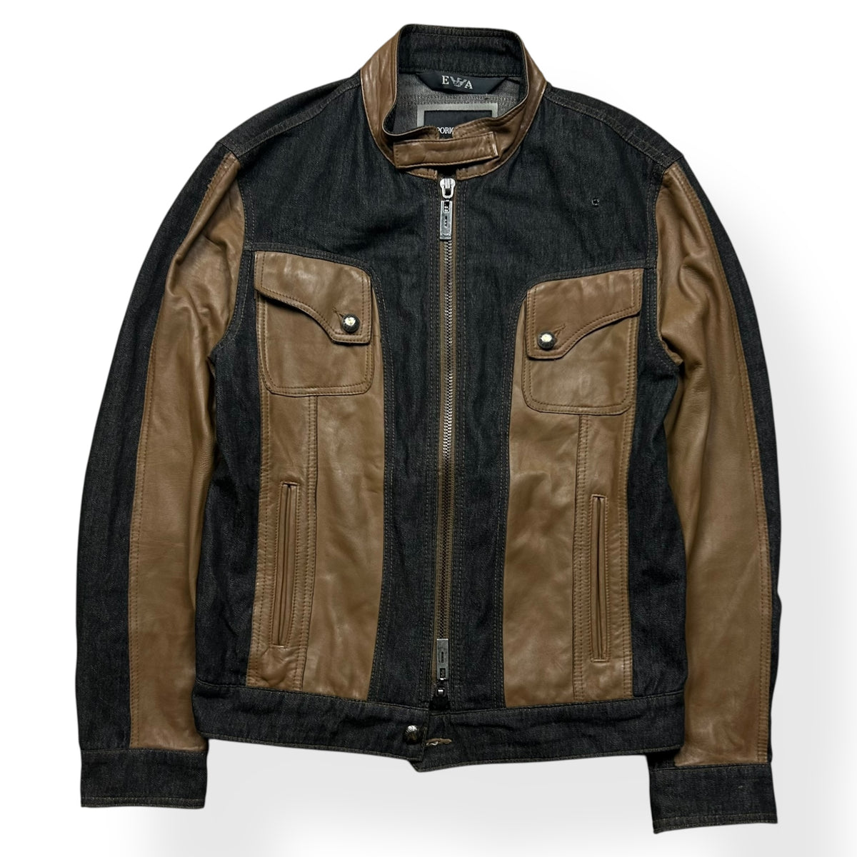 Emporio Armani Hybrid Leather Denim Jacket S