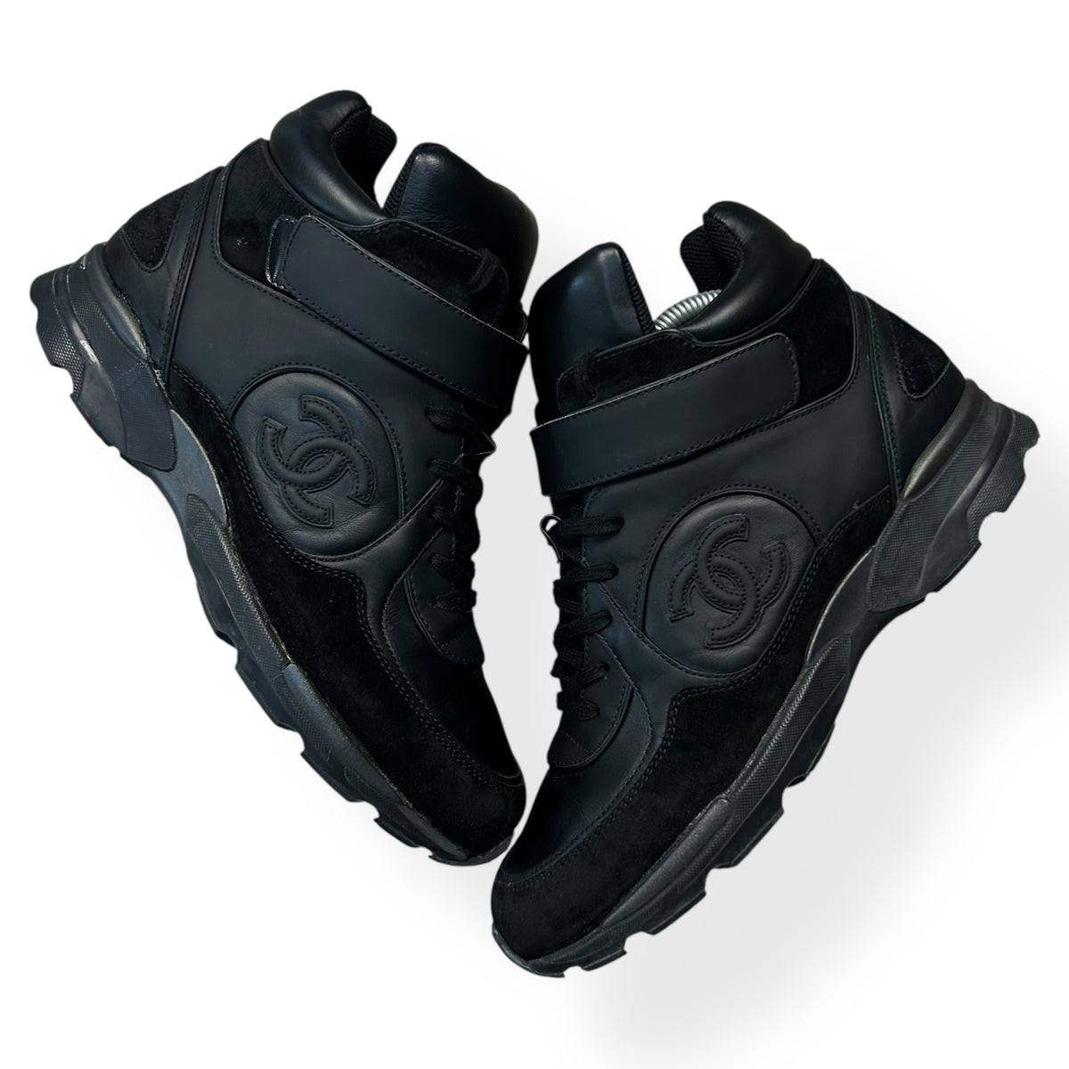 Chanel Strap Runners High Top Black UK 7