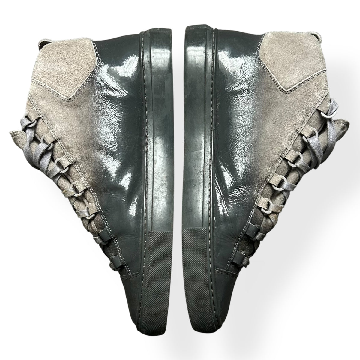 Balenciaga Arena Grey Gradient Hi Top Trainers UK 9