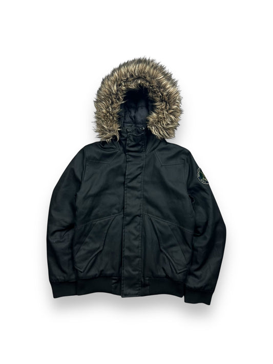 Mens Vintage Schott Padded Hooded Bomber Jacket S