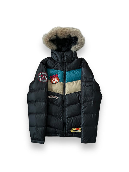 Vintage Japanese Archive Fur Hood Puffer Jacket L