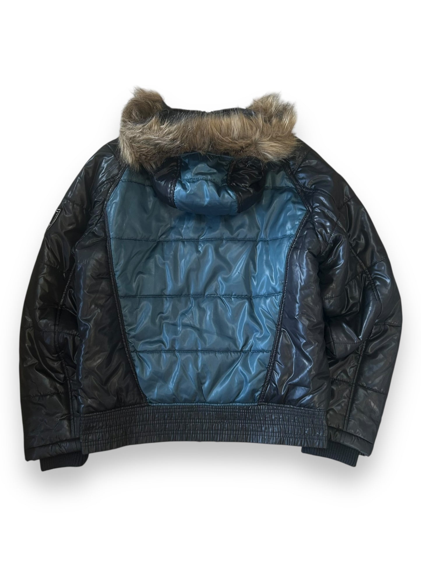 Vintage Japanese Archive Fur Hood Puffer Jacket S