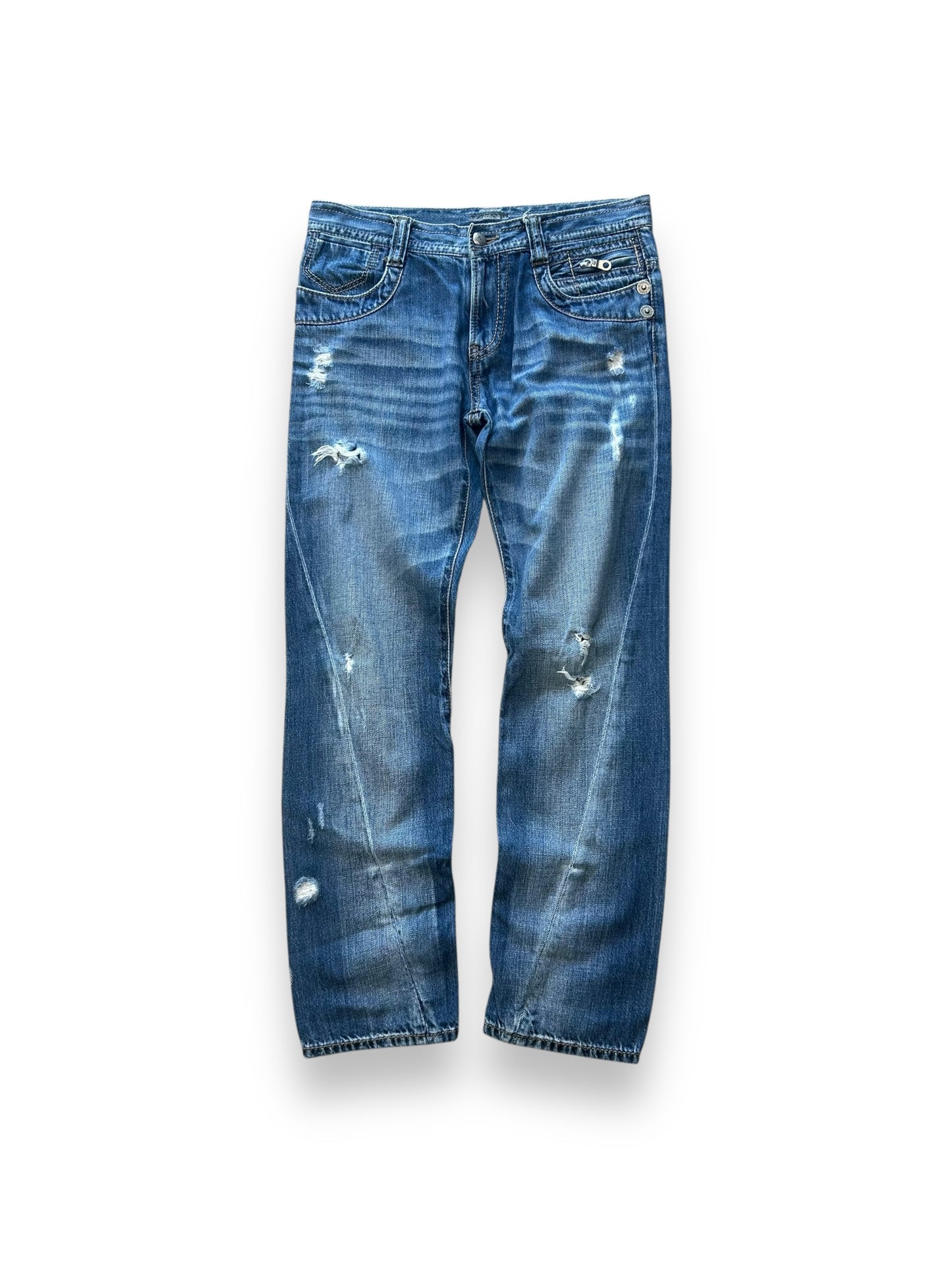 Vintage Burberry Blue Label Slim Skinny Buckle Back Jeans W30 L27