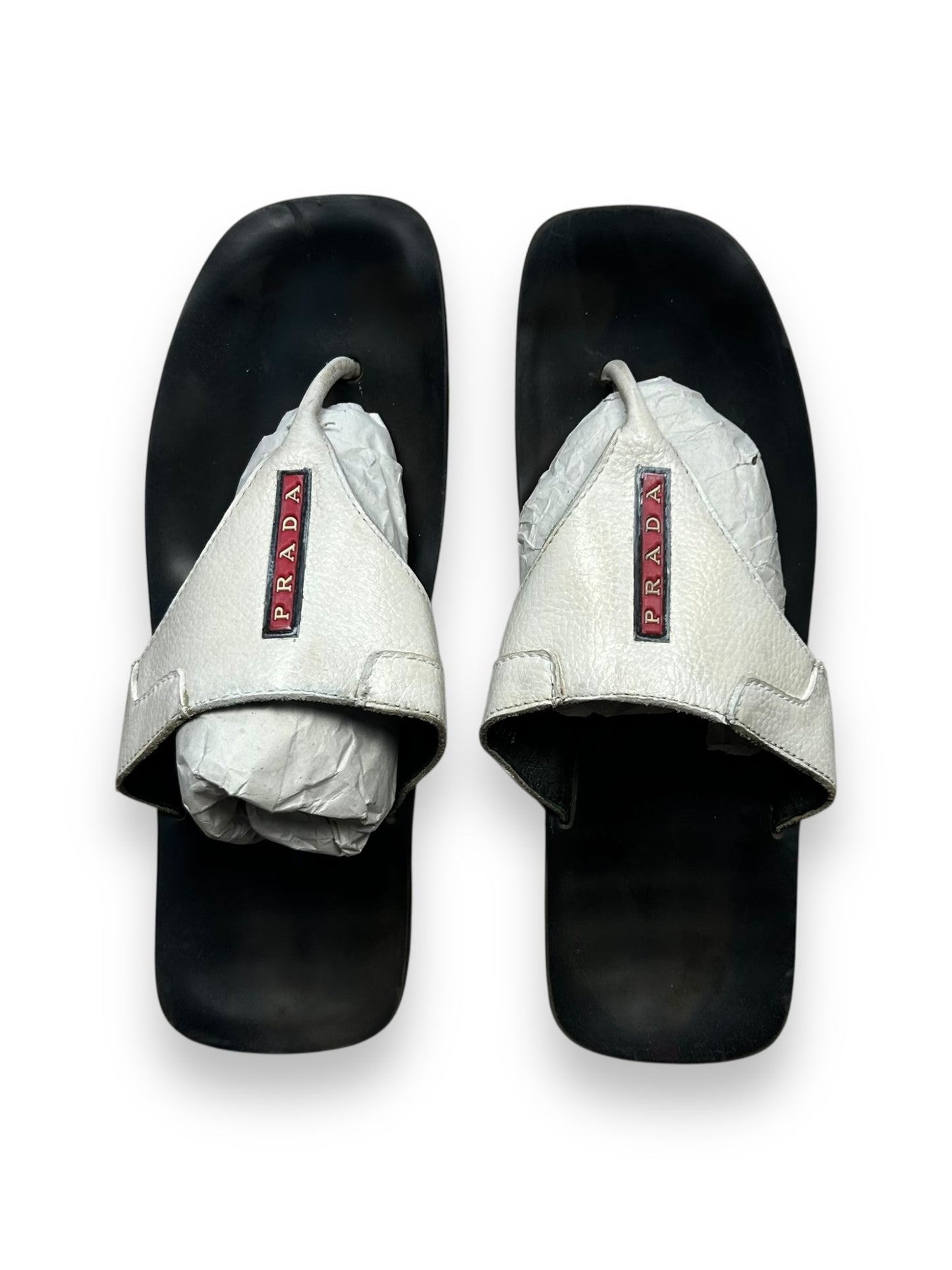 Mens Prada Sport Leather Flip Flops UK 10