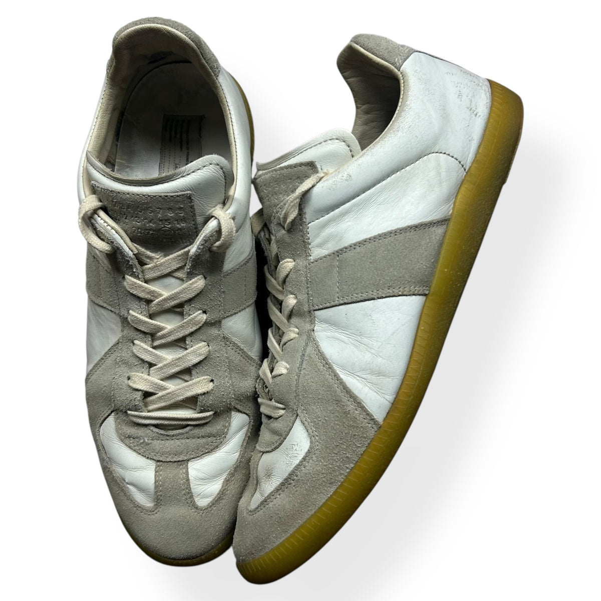 Maison Margiela Gats Low Top Trainers White Grey UK 7.5
