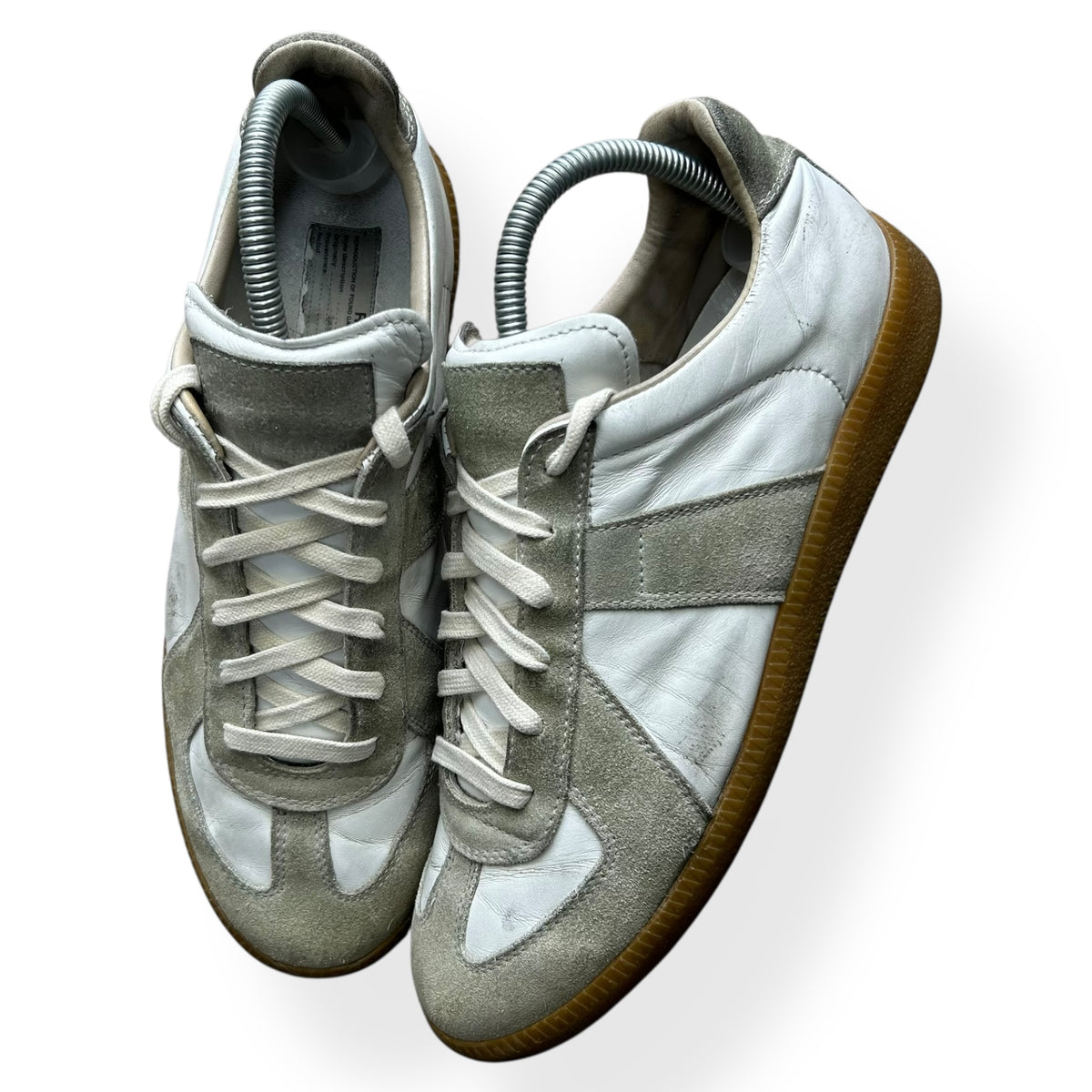 Maison Margiela Gats Low Top Trainers White Grey UK 6.5