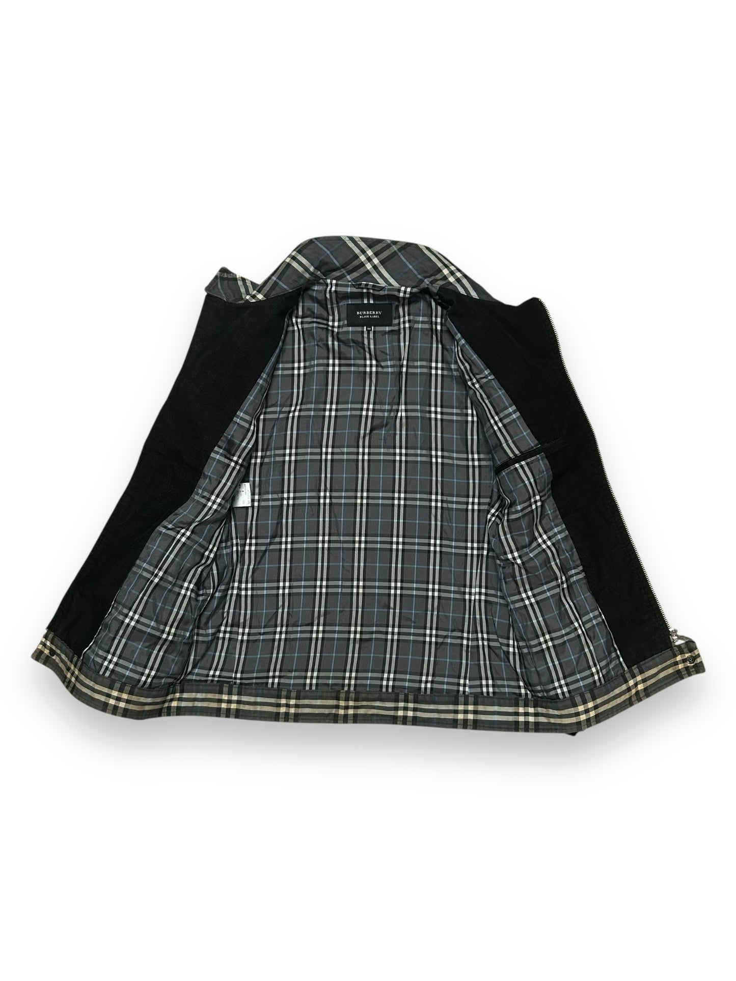 Burberry Black Label Asymmetrical Zip Corduroy Riders Jacket M