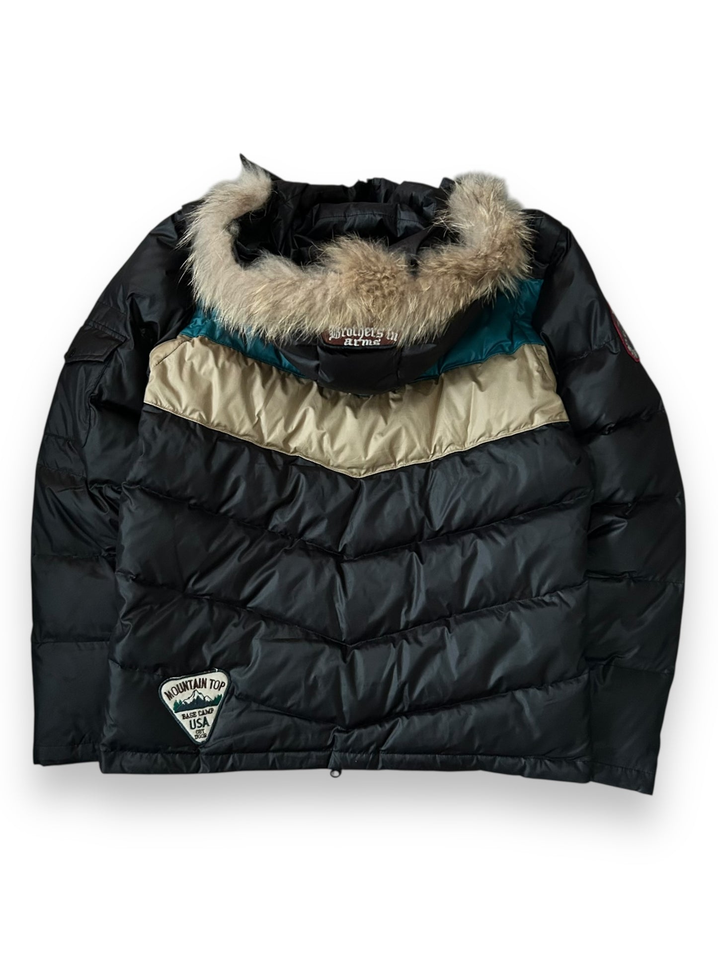 Vintage Japanese Archive Fur Hood Puffer Jacket L