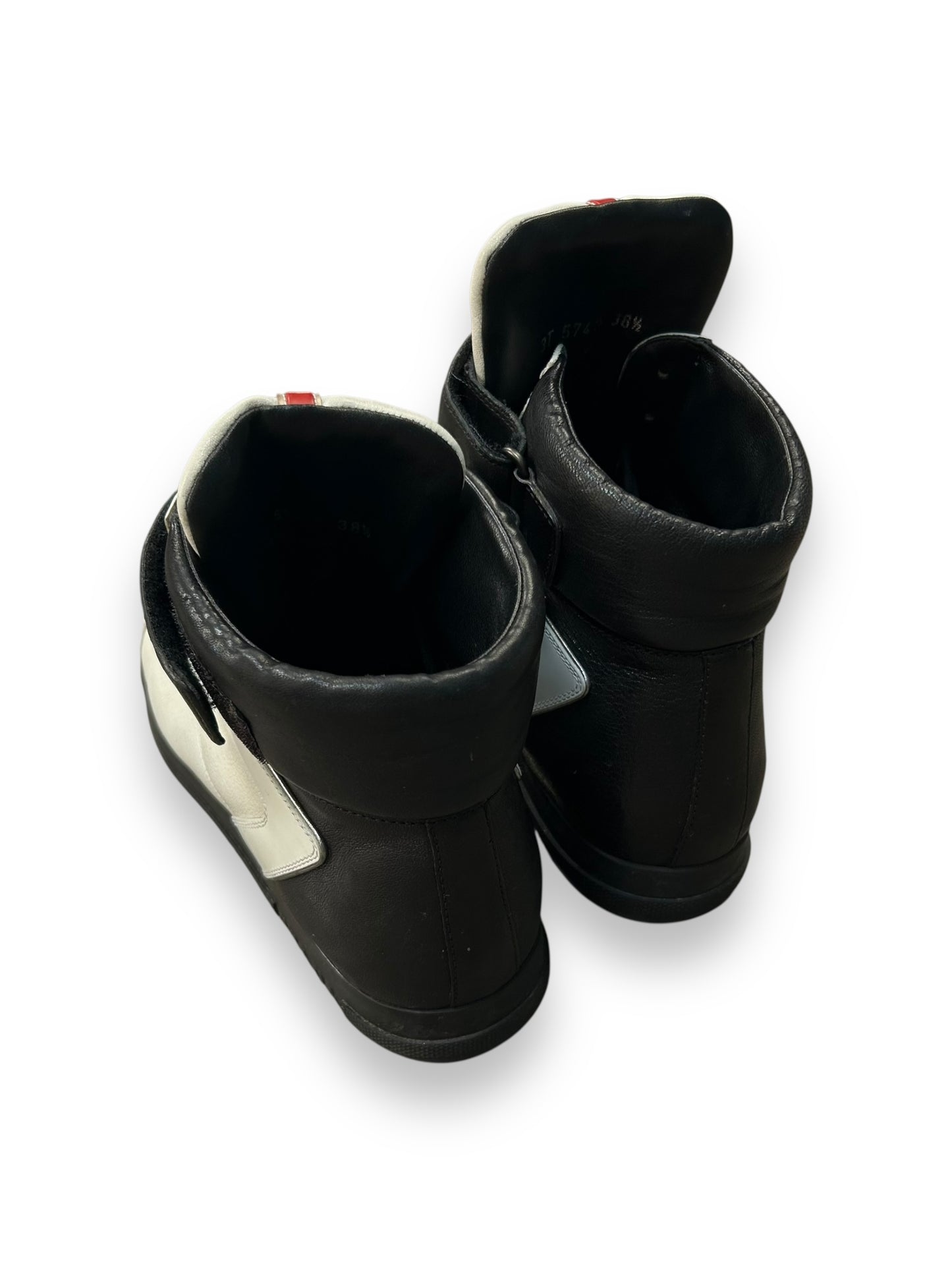 Prada Leather High Top Strap Trainers  UK 7