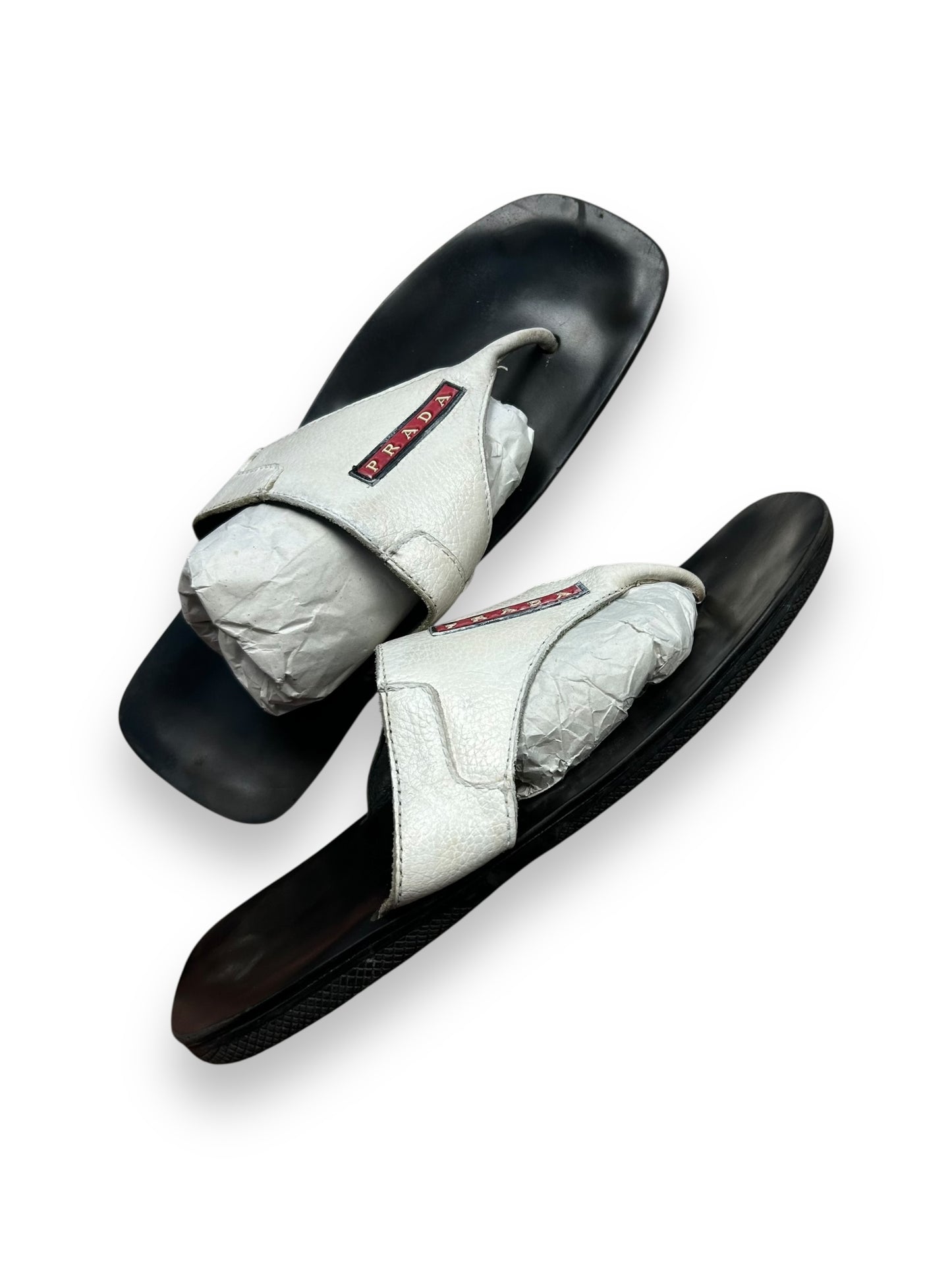 Mens Prada Sport Leather Flip Flops UK 10