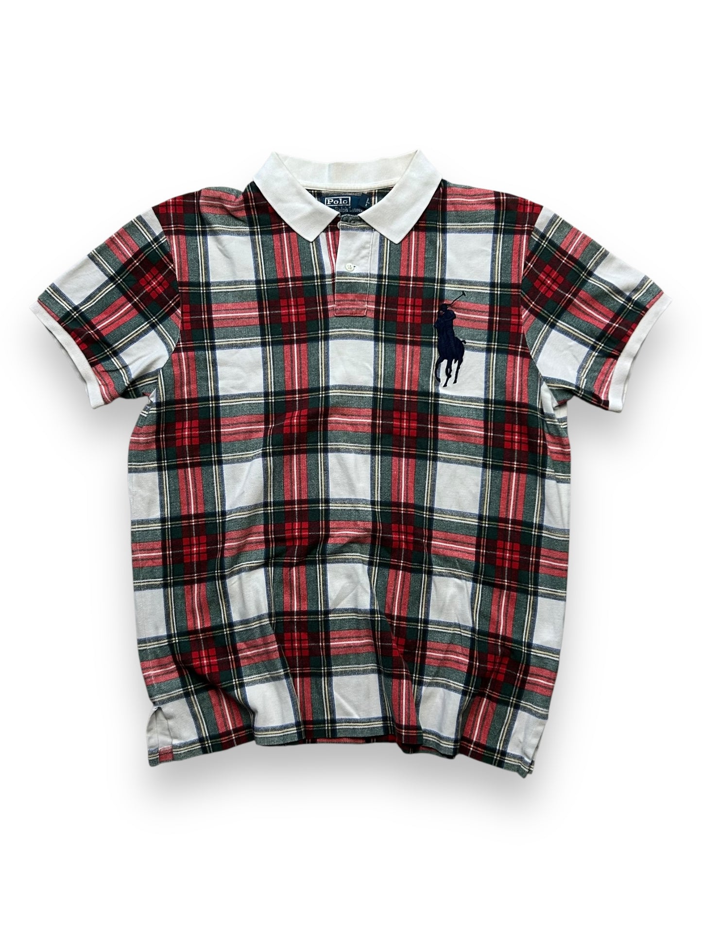 Vintage Ralph Lauren Big Pony Plaid Polo Shirt XL