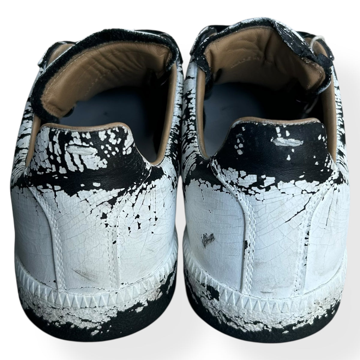 Maison Margiela Paint Cracking Gats Low Top Trainers UK 6