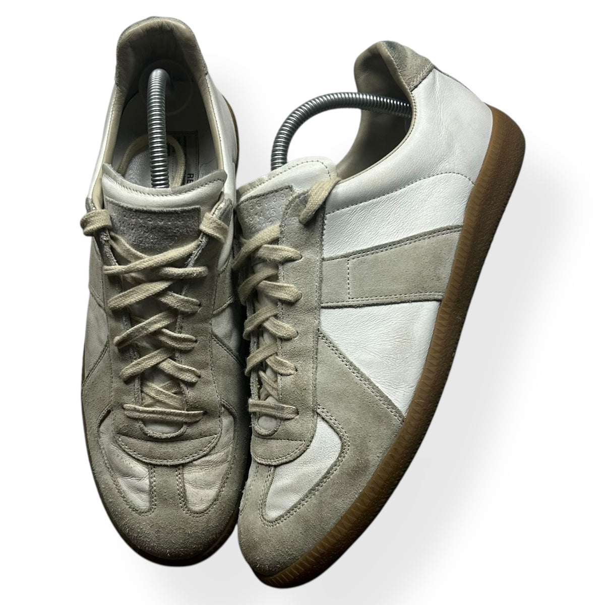 Maison Margiela Gats Low Top Trainers White Grey UK 8