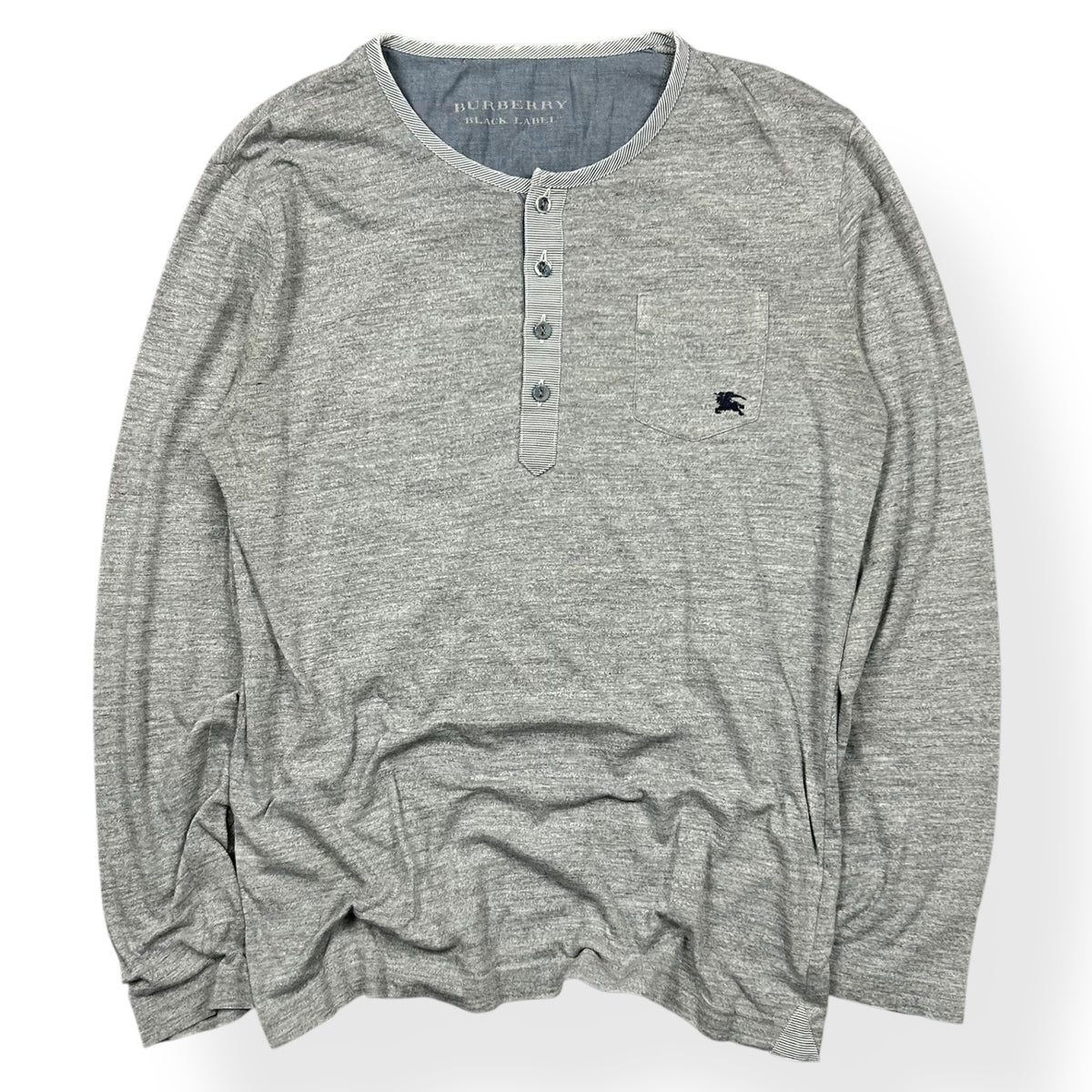 Burberry Black Label Long Sleeve Henley T Shirt M