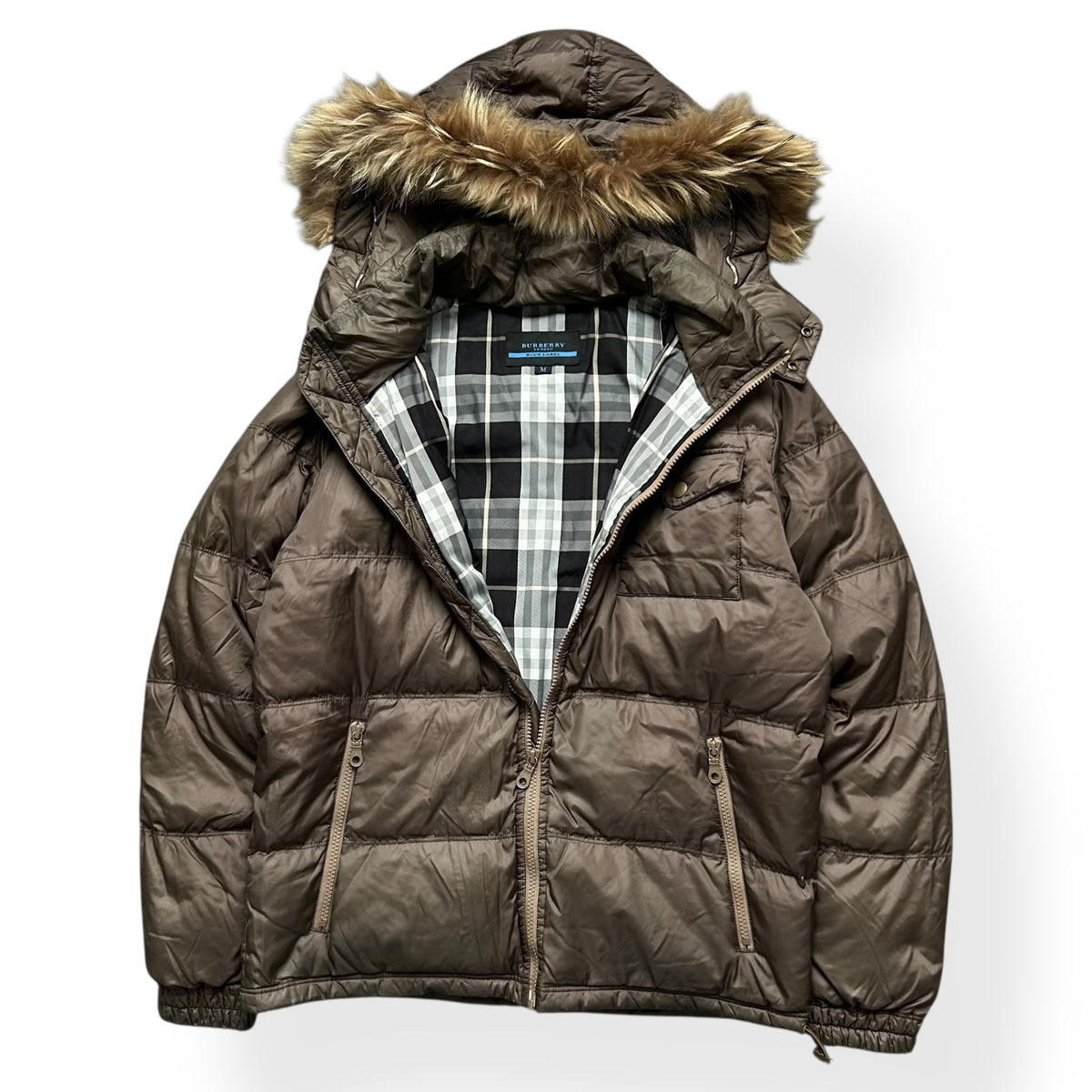 Burberry Blue Label Fur Hood Puffer Jacket M