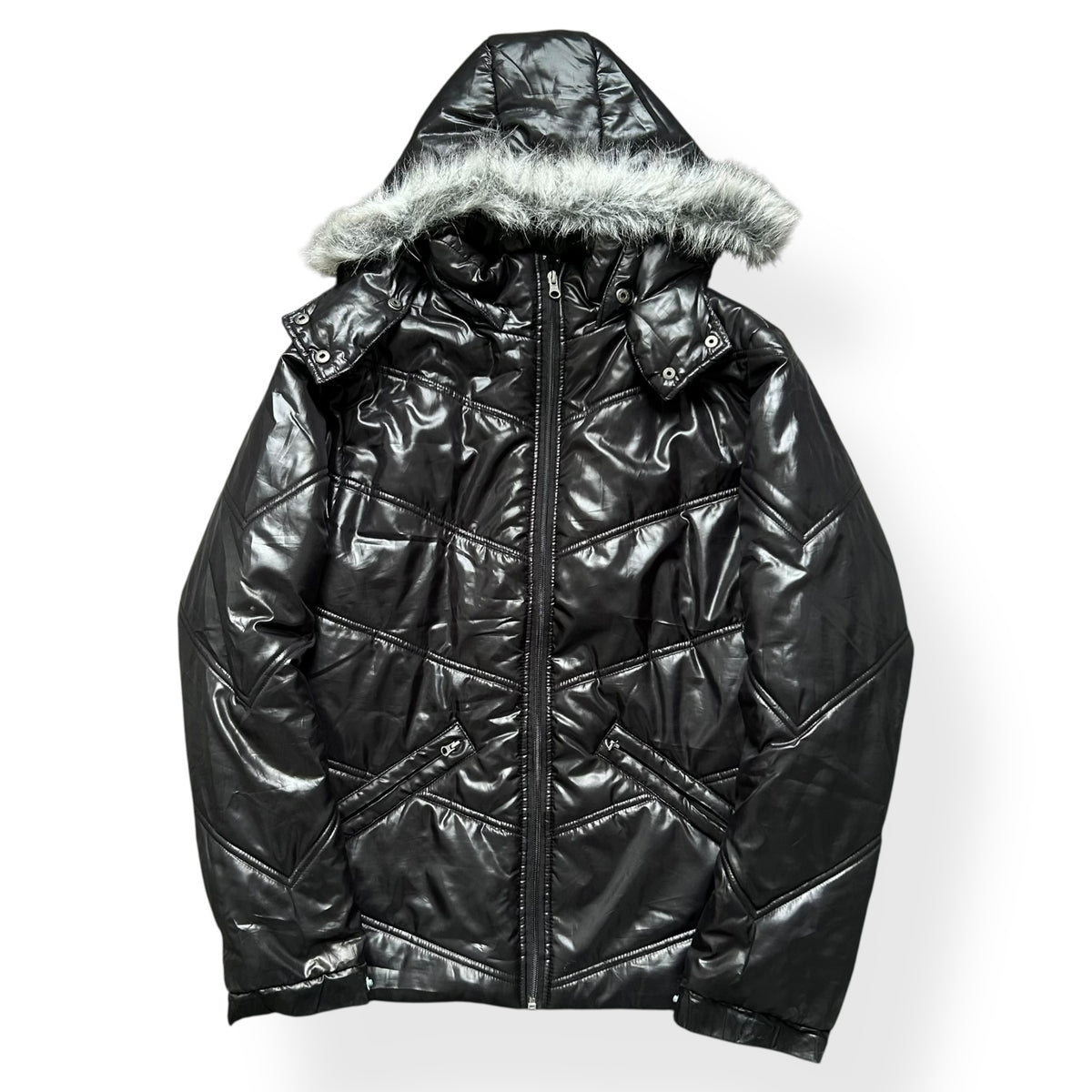 Japanese Fur Hood Puffer Jacket L