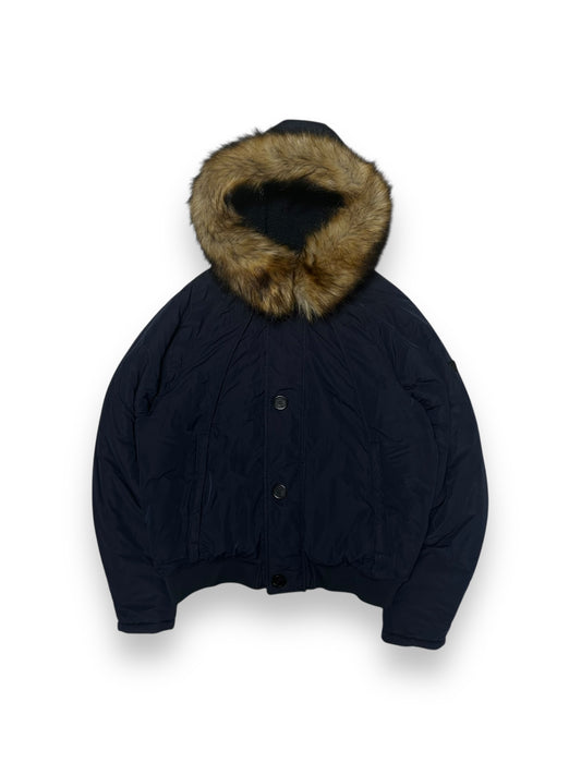 Armani Jeans Puffer Bomber Jacket Navy M