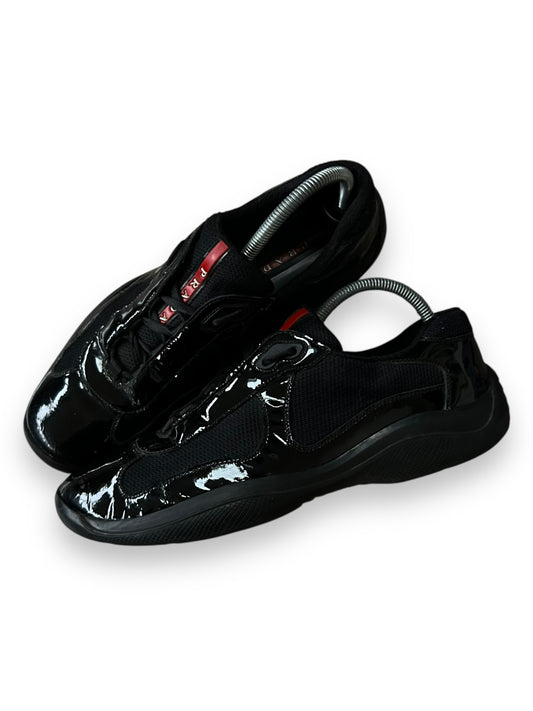 Mens Prada Sport America Cup Shiny Low Trainer Uk 8.5