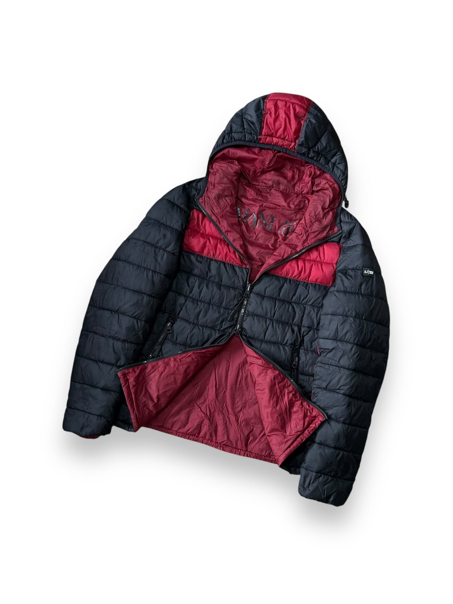 Vintage Armani Jeans Two Tone Reversible Puffer Jacket L