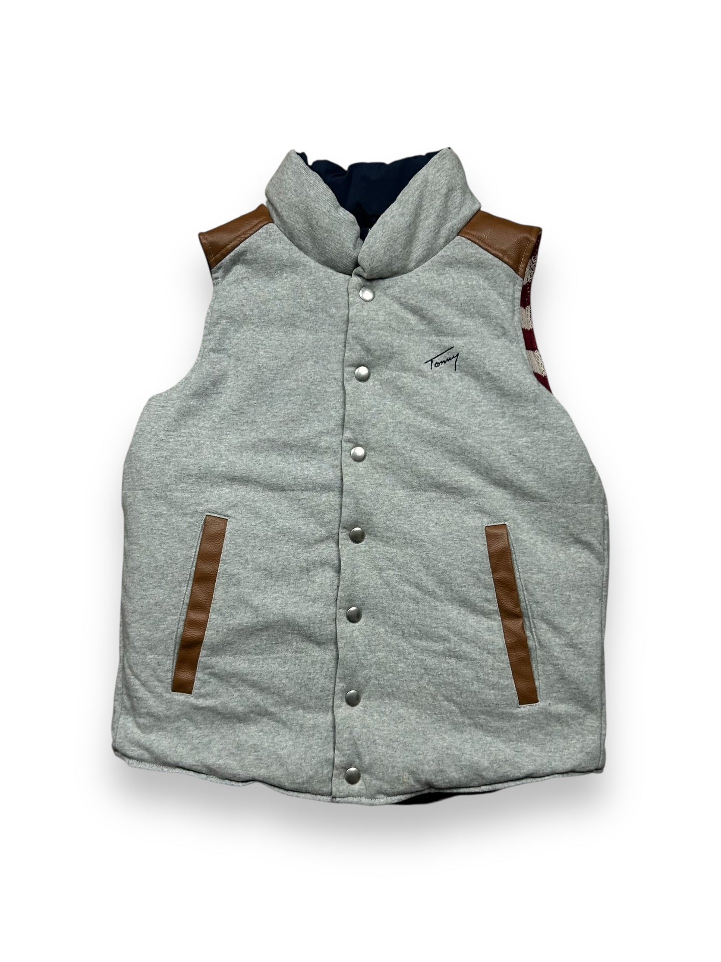 Vintage Mens Tommy Hilfiger Reversible USA Gilet Vest S