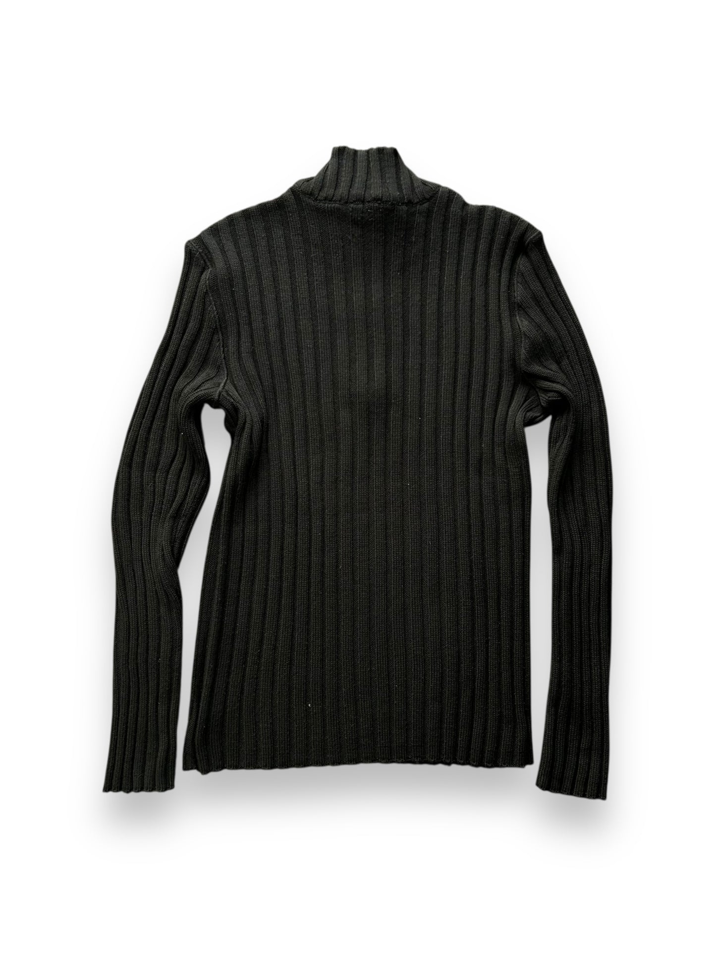 Mens Armani Jeans Ribbed Knitted Quarter Zip Jumper