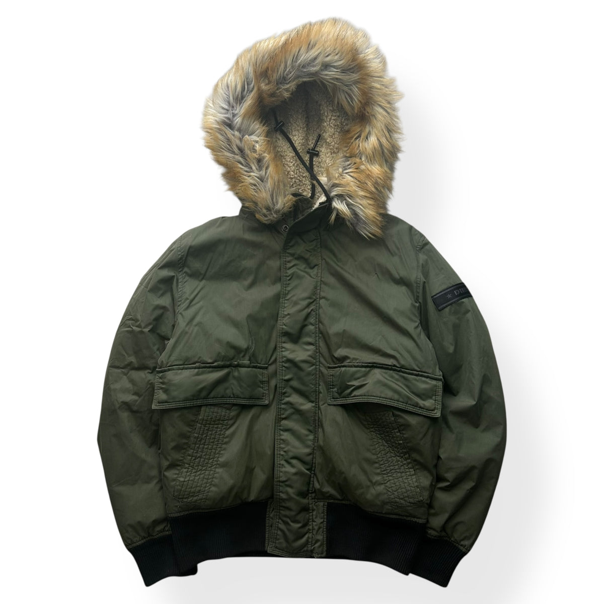 Diesel Fur Hood Padded Bomber Jacket M