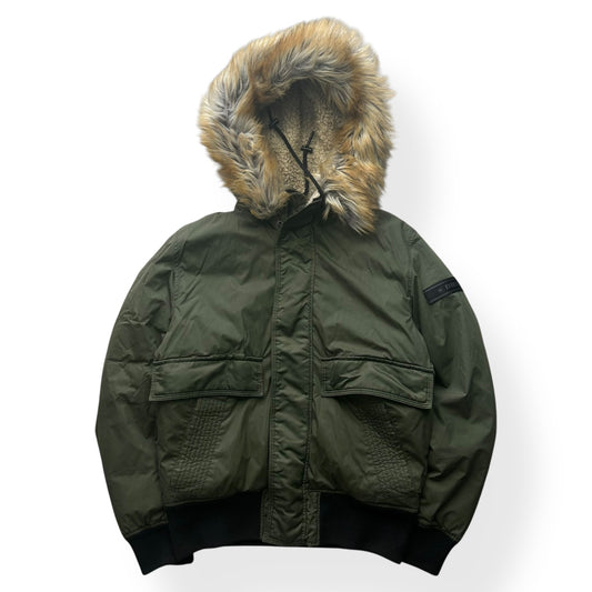 Diesel Fur Hood Padded Bomber Jacket M