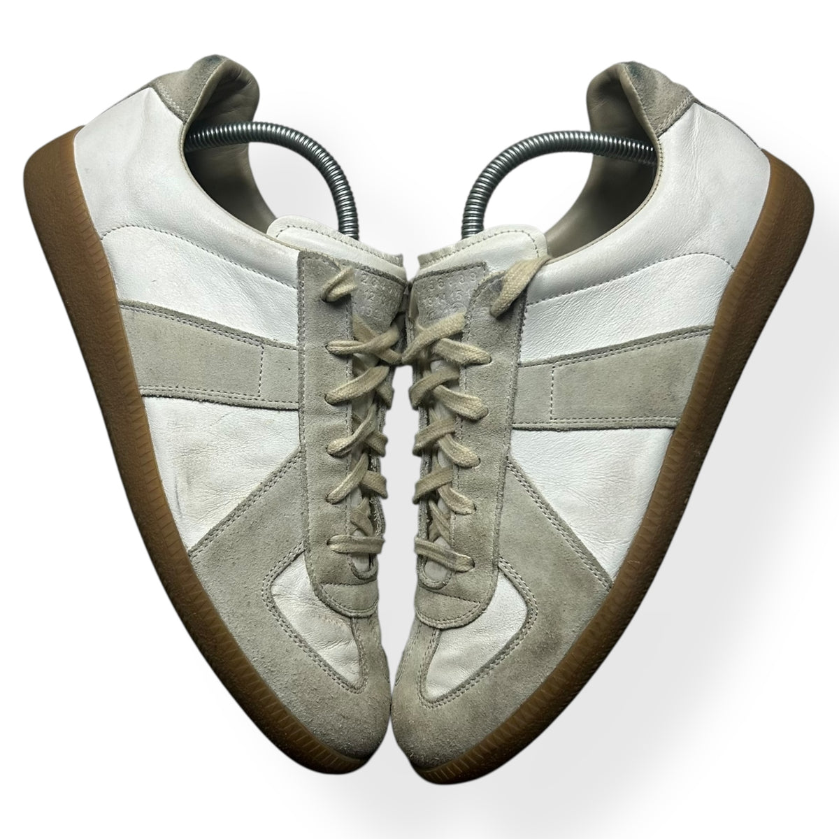Maison Margiela Gats Low Top Trainers White Grey UK 8