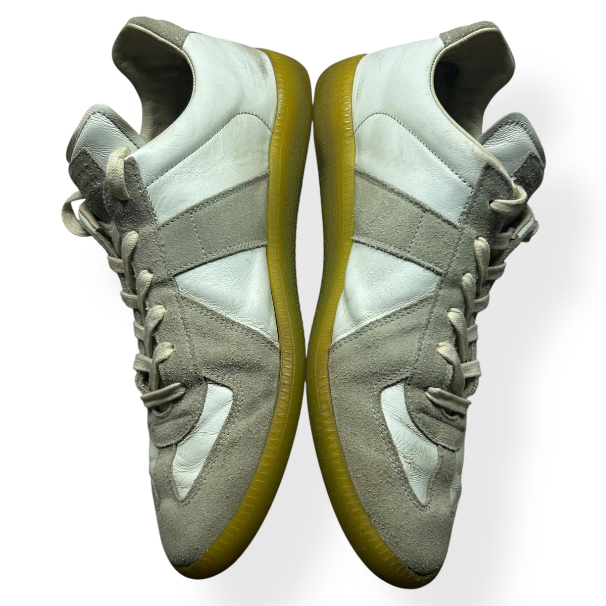 Maison Margiela Gats Low Top Trainers White Grey UK 7.5
