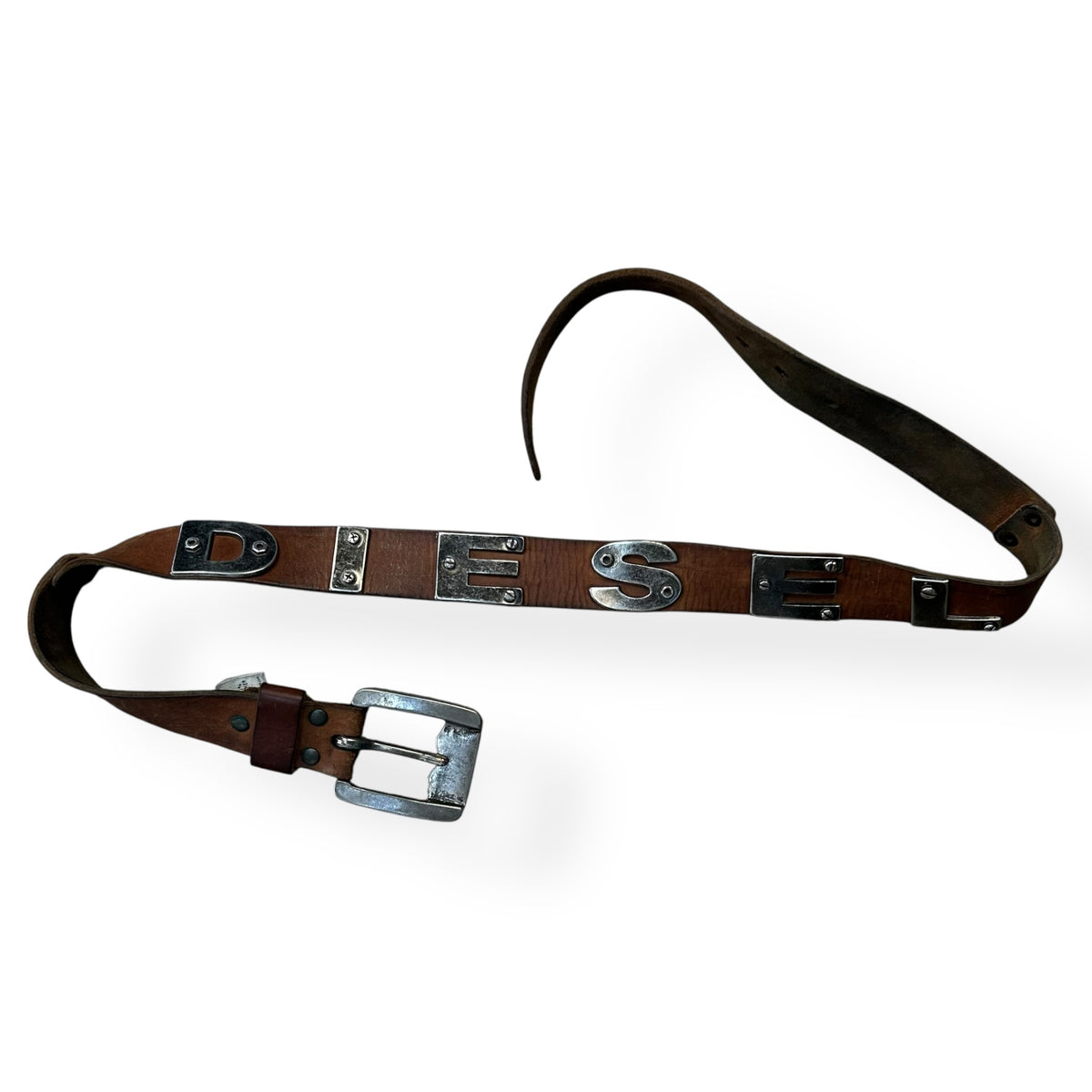 Vintage Diesel Studded Leather Logo Belt 115cm / 45’