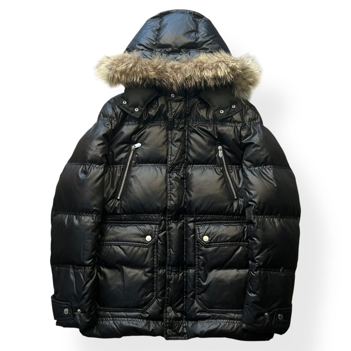 Vintage Japanese Fur Hood Puffer Jacket L