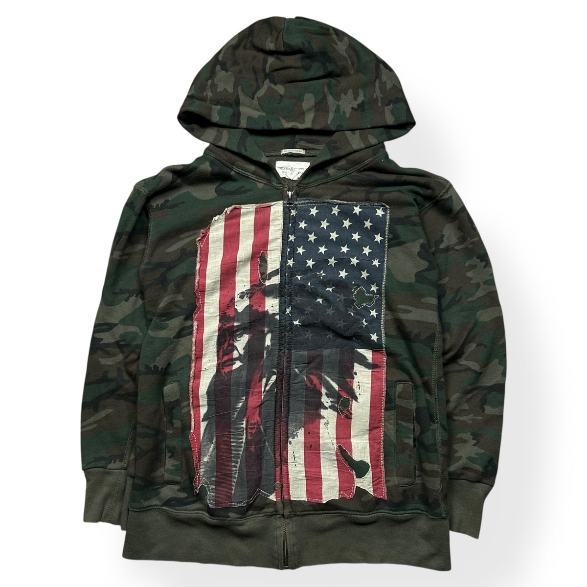 Ralph Lauren Denim and Supply USA Camo Zip Up Hoodie S