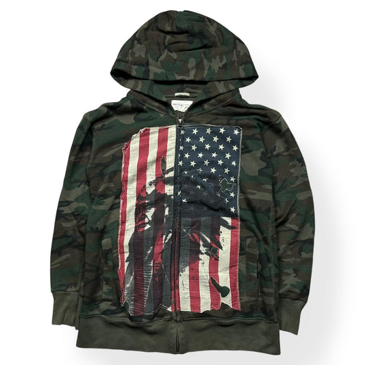 Ralph Lauren Denim and Supply USA Camo Zip Up Hoodie S