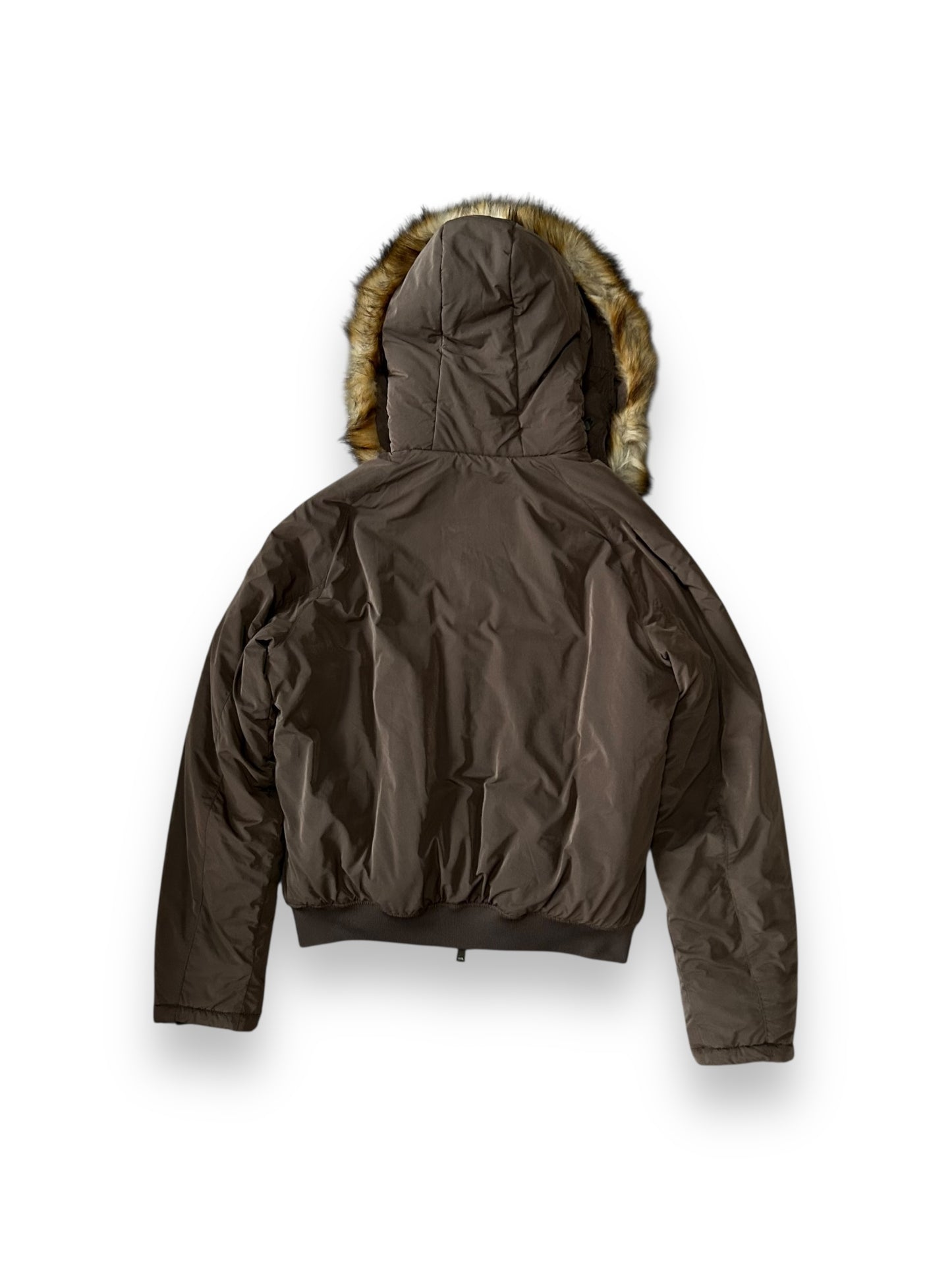 Armani Jeans Puffer Bomber Jacket Brown S