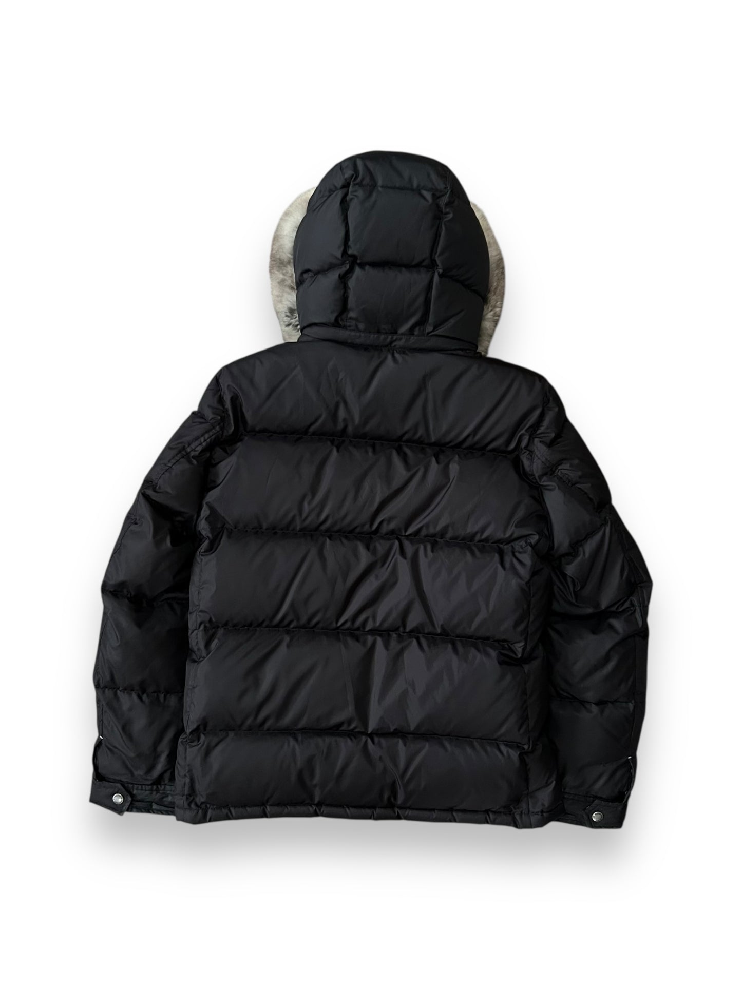 Burberry Black Label Fur Hood Puffer Jacket Black M