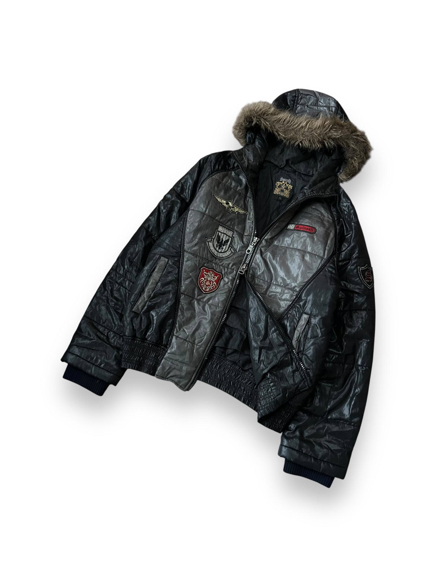 Vintage Japanese Archive Fur Hood Puffer Jacket M