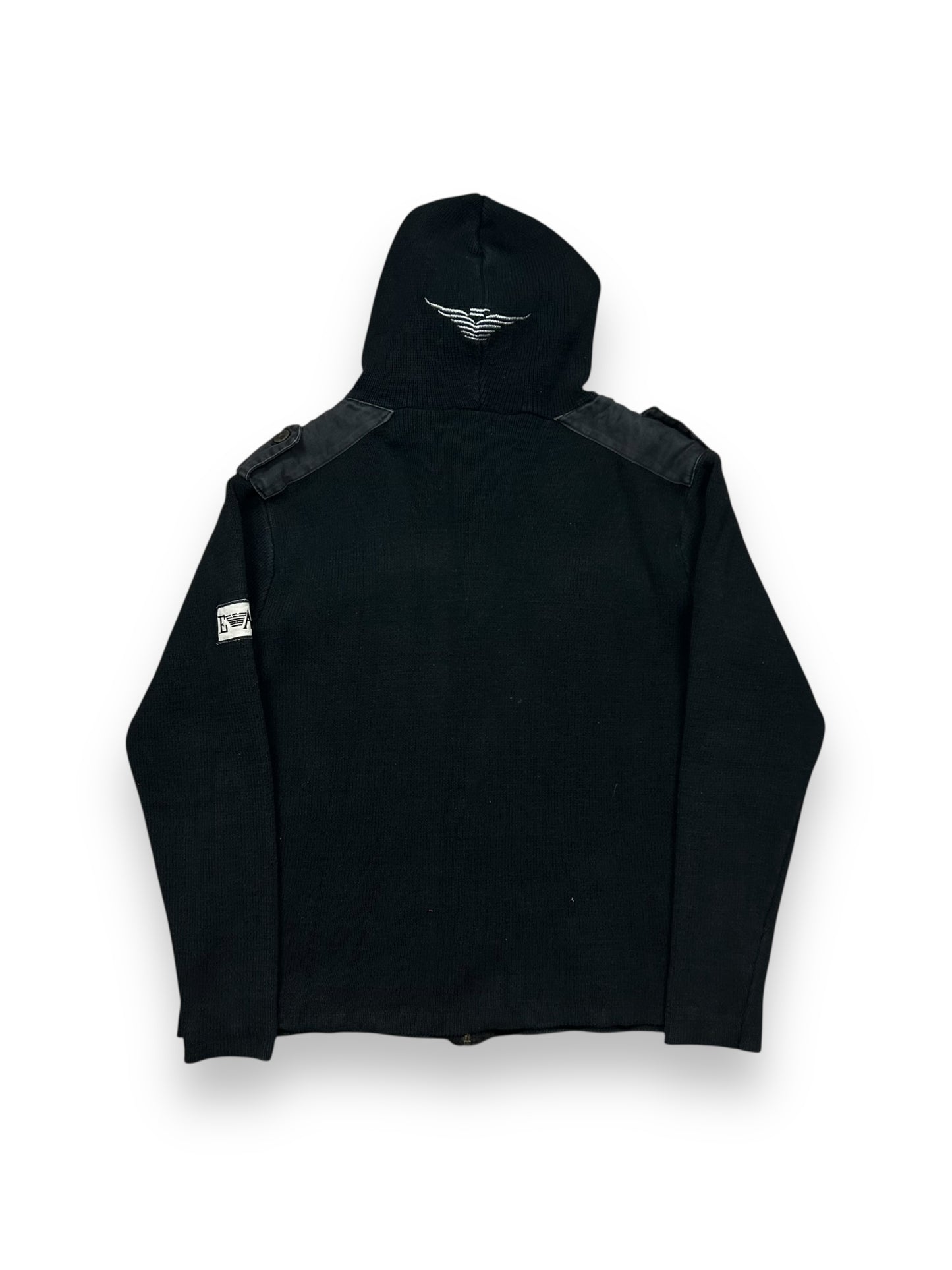 Emporio Armani Zip Up Waffle Knit Jumper M