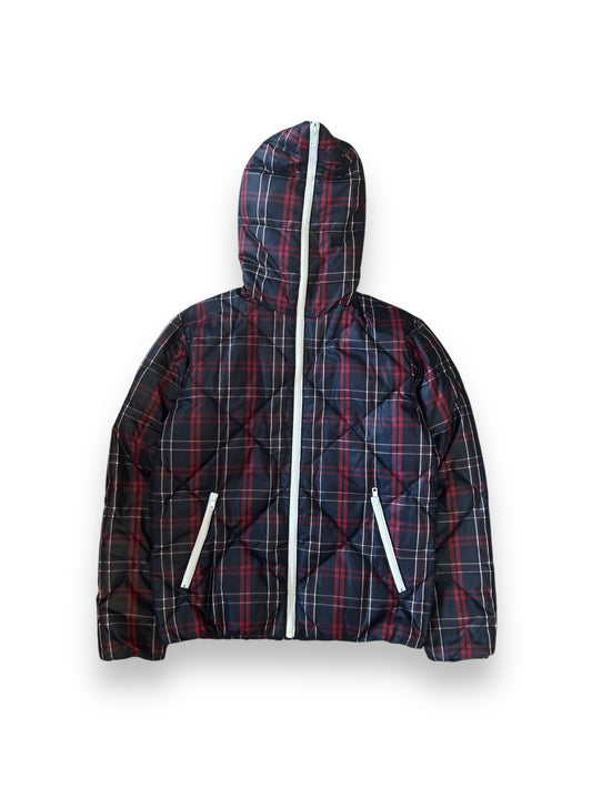 Vintage Takeo Kikuchi TK Diamond Stitch Plaid Puffer Zip Hood Jacket S