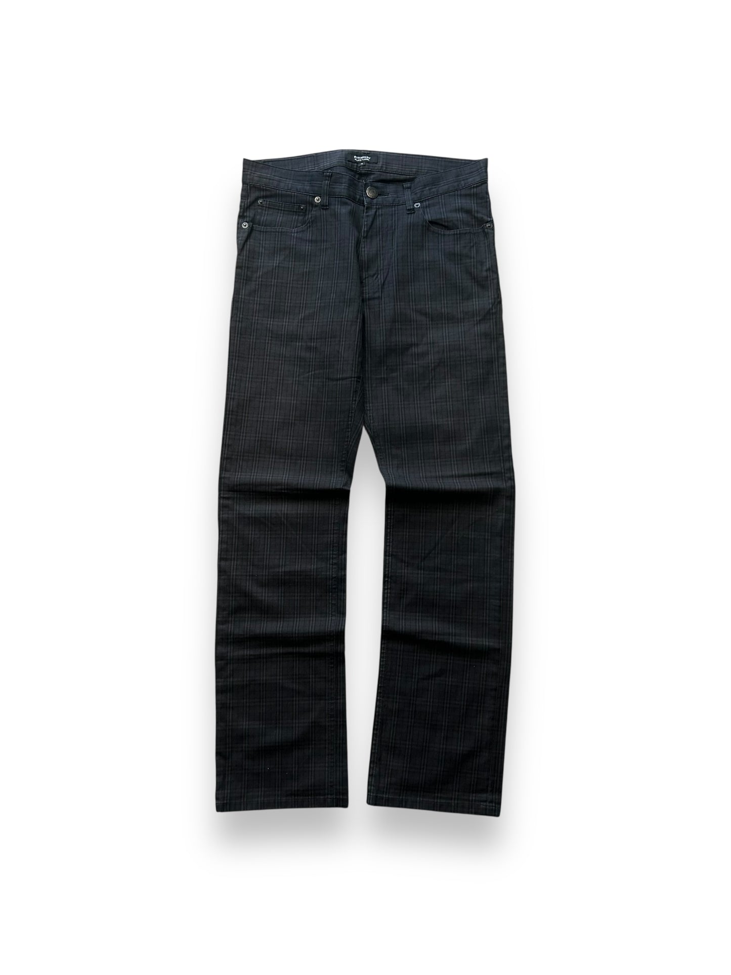 Vintage Burberry Black Label Shadow Check Jeans W30 L30
