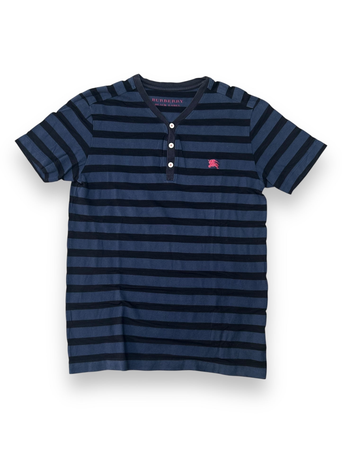 Burberry Black Label Striped Henley T-Shirt M