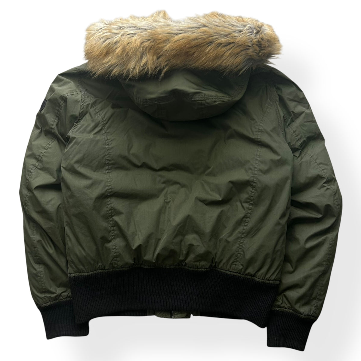 Diesel Fur Hood Padded Bomber Jacket M