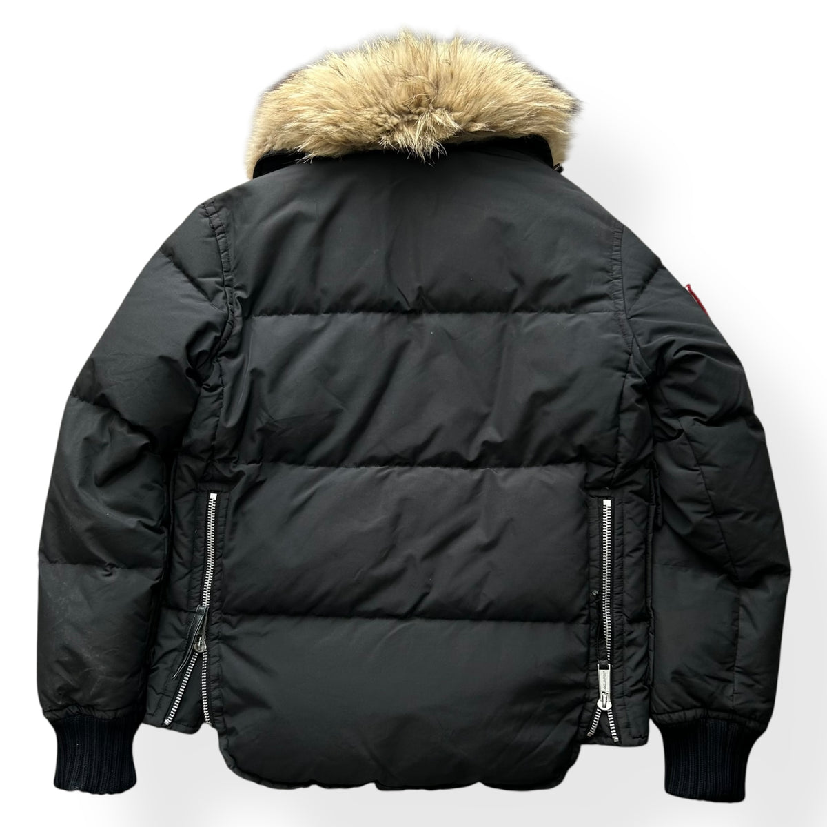 Dsquared2 Fur Trim Collar Puffer Bomber Jacket Black S