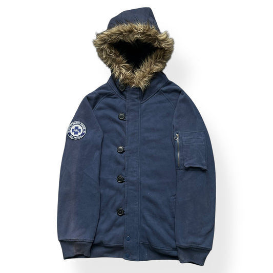 Vintage Polo Ralph Lauren Fur Hood Bomber Jacket