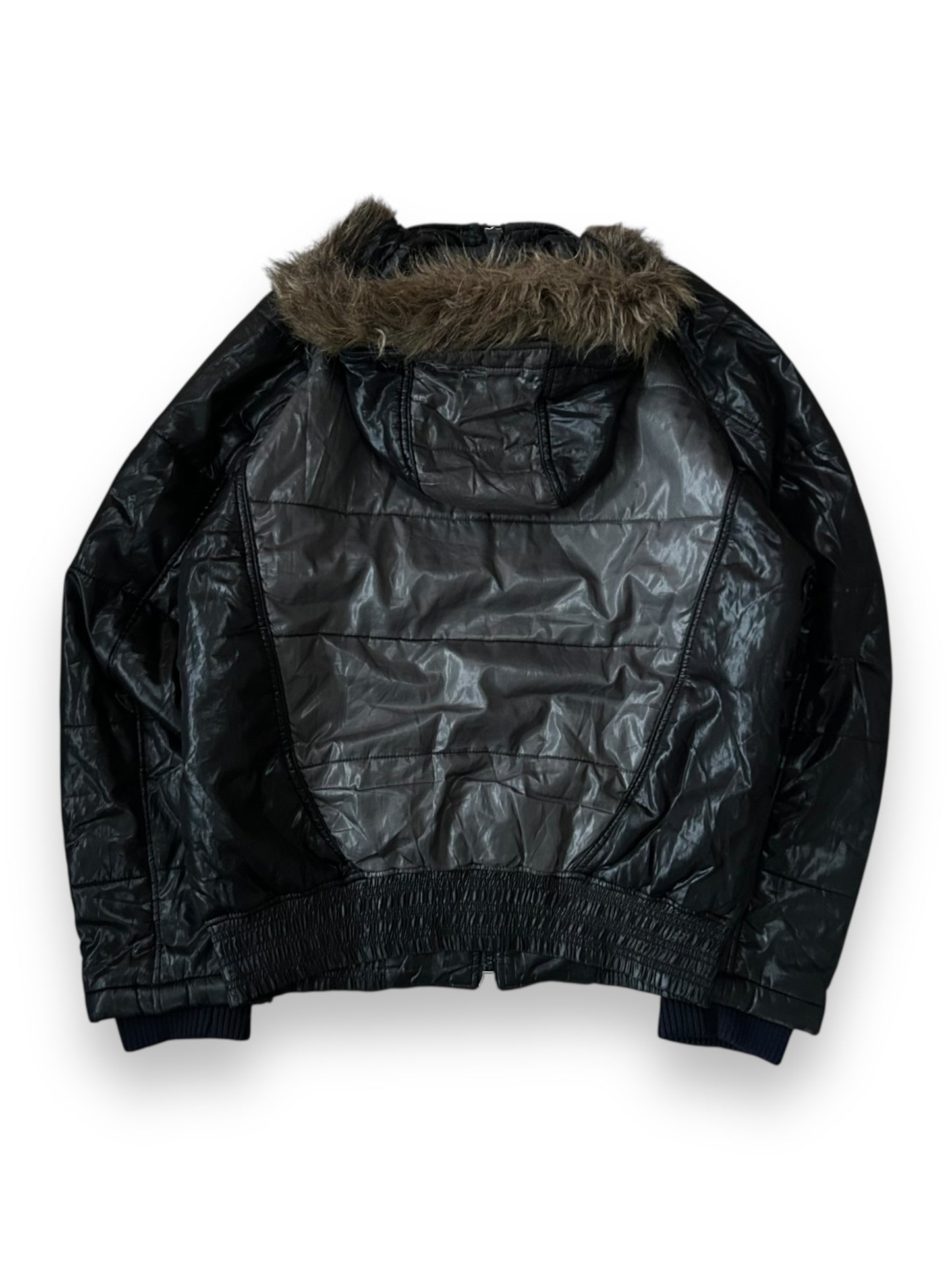 Vintage Japanese Archive Fur Hood Puffer Jacket M