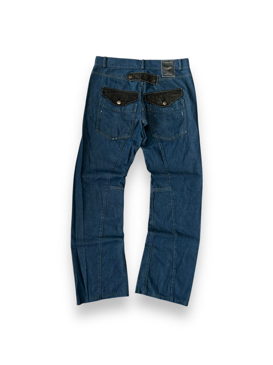 Vintage Emporio Armani Bootcut Buckle Back Jeans W34 L34