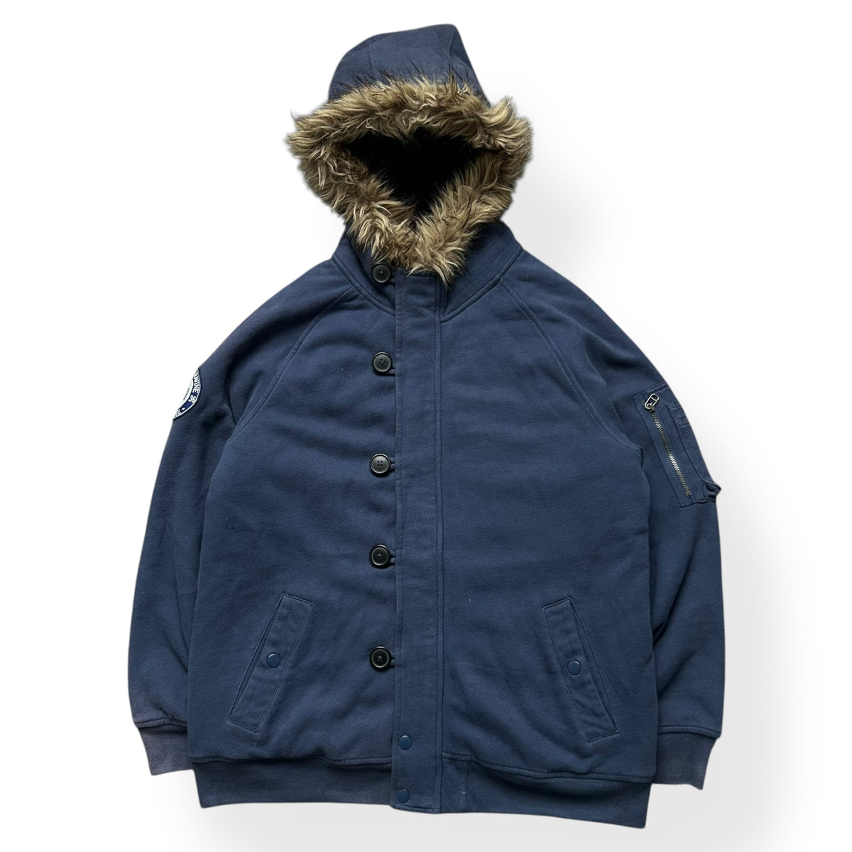 Vintage Polo Ralph Lauren Fur Hood Bomber Jacket