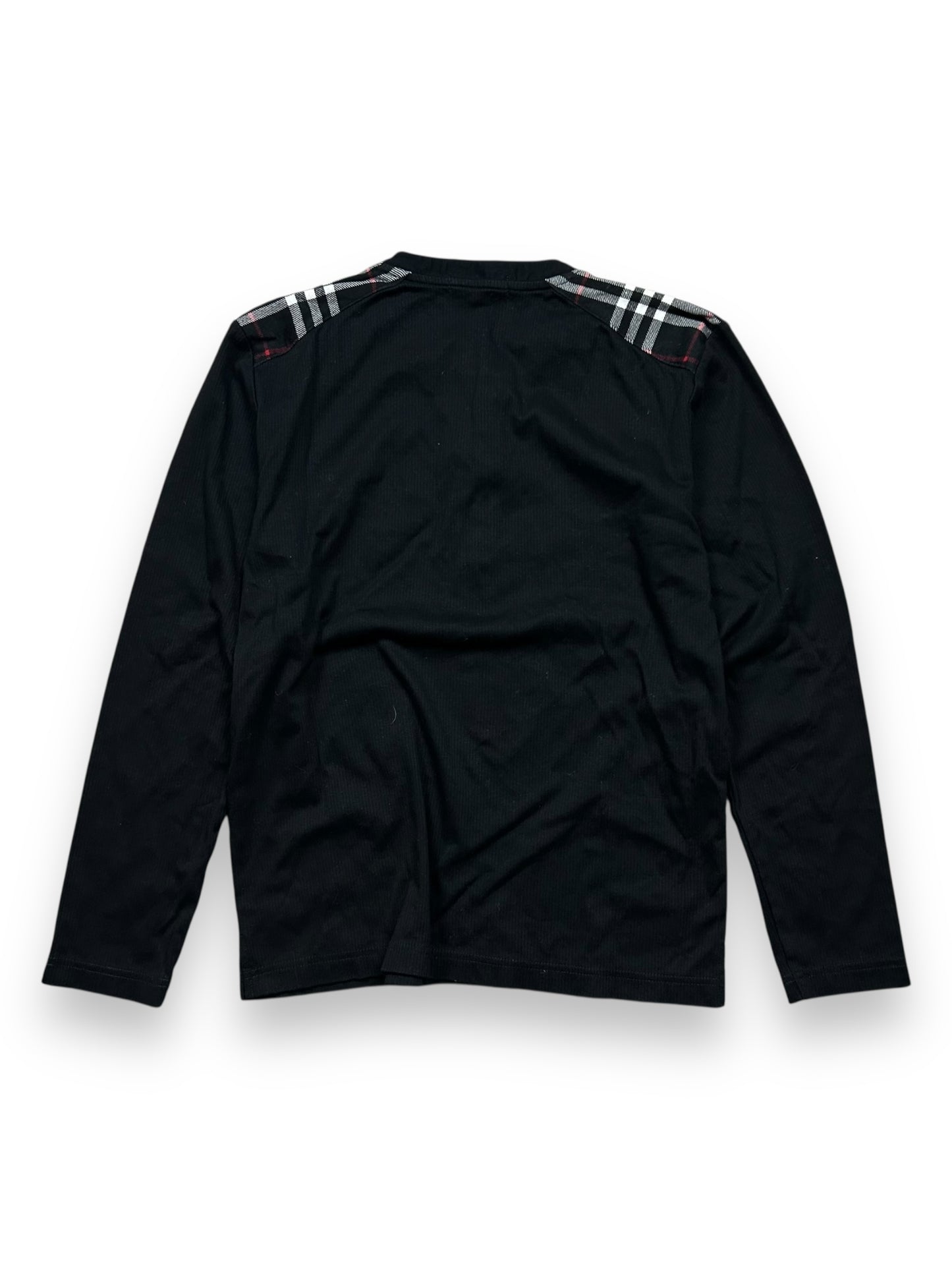 Burberry Black Label Nova Check Ribbed Henley T Shirt S