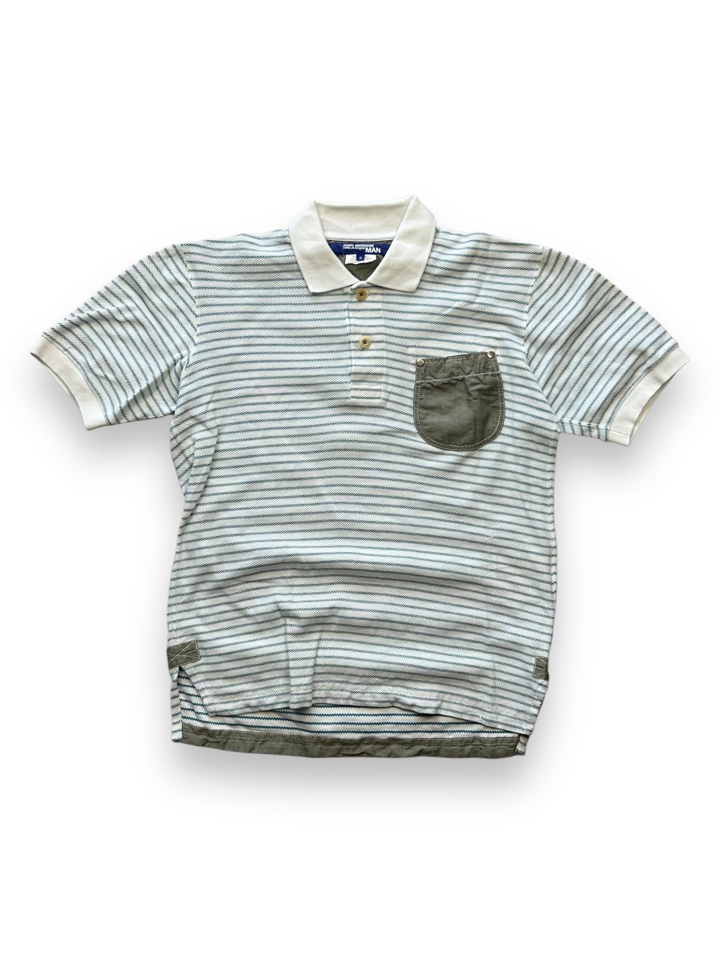 Junya Watanabe Comme Des Garçons Striped Pocket Polo Shirt S