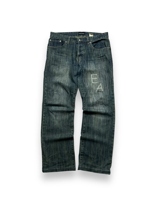 Vintage Emporio Armani Jeans Straight Leg Embroidered Jeans W34 L32