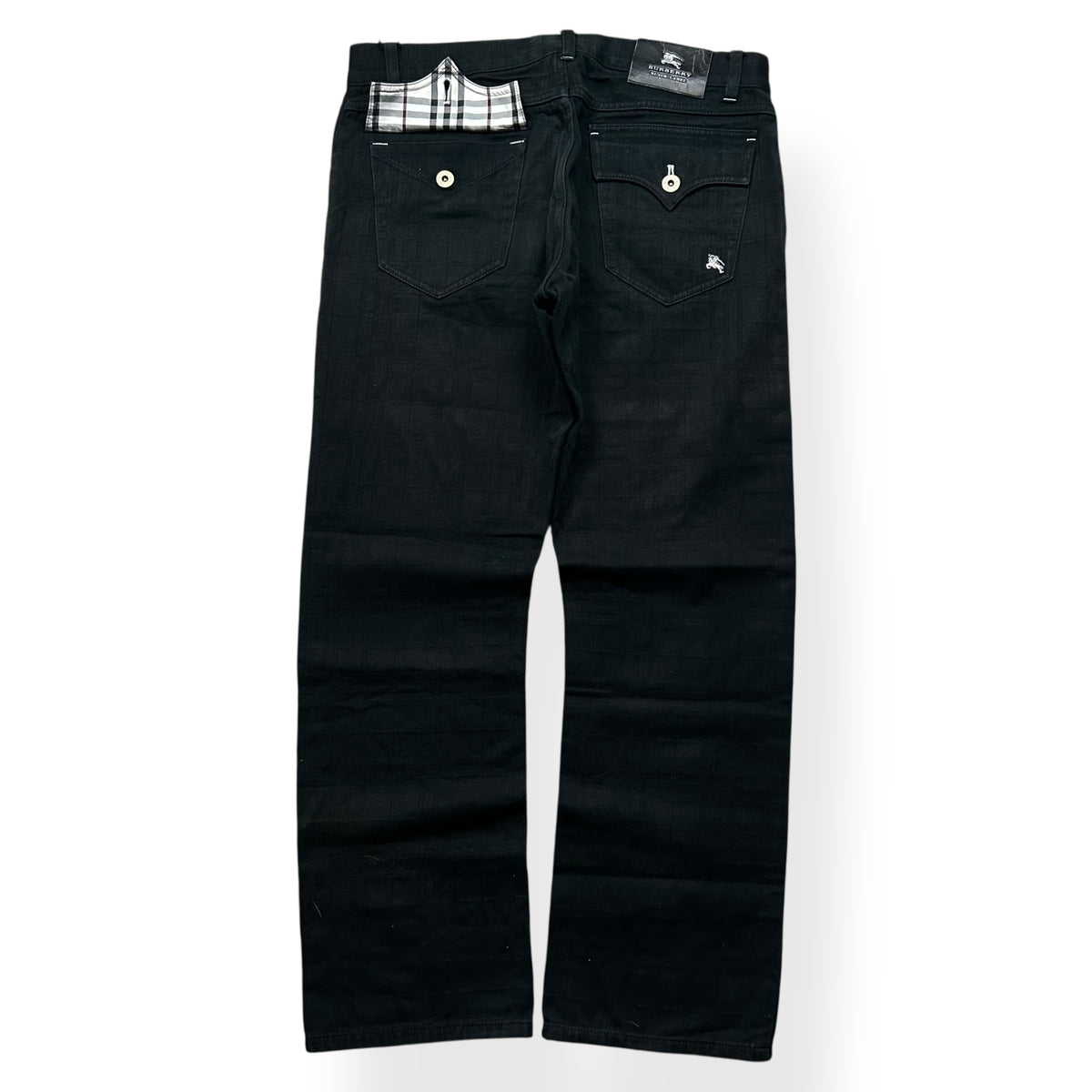 Vintage Burberry Black Label Shadow Check Jeans W32 L28
